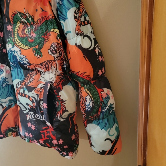 Reason Dragon Tiger Puffer Jacket size L - Picture 10 of 11